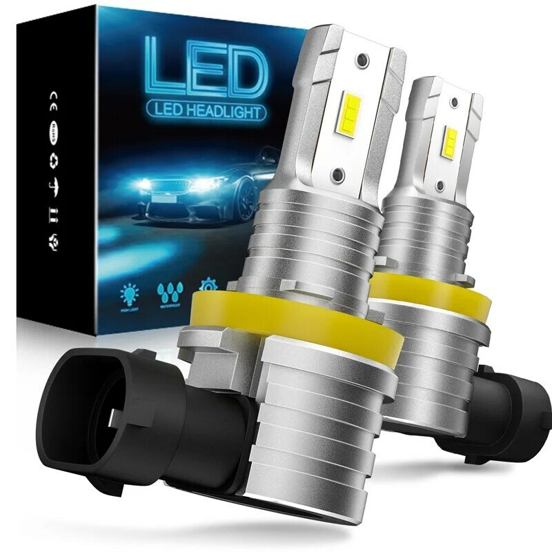 KAFOLEE-Luz LED de 12000LM para coche, lámpara de haz alto/bajo superbrillante sin ventilador, CSP, 2 piezas, 12V, 60W, H7, H11, H8, H9, 9005, HB3, 9006, HB4, 3000, 6500K