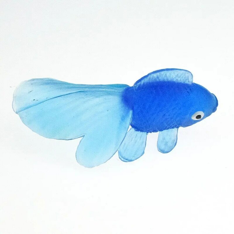 Menyenangkan simulasi ikan mas kecil bayi mandi air berenang mainan pantai Mini karet ikan emas lembut