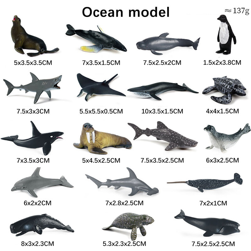 Juguetes de modelo de animales marinos de simulación de educación temprana para niños, gran tiburón blanco, tiburón gigante dentado, Tigre, ballena azul