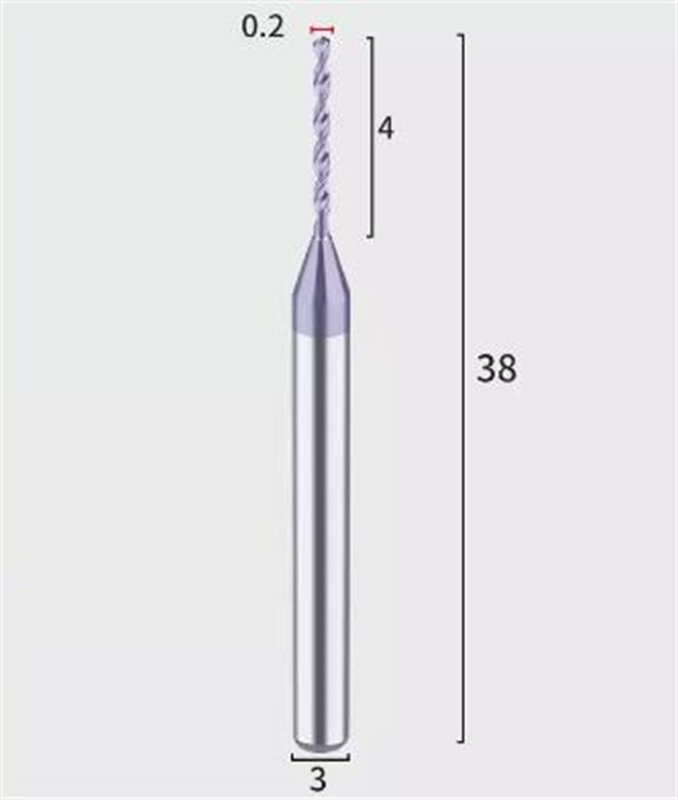 Дрель твердосплавная HRC 55, диаметр 0,15-3 мм
