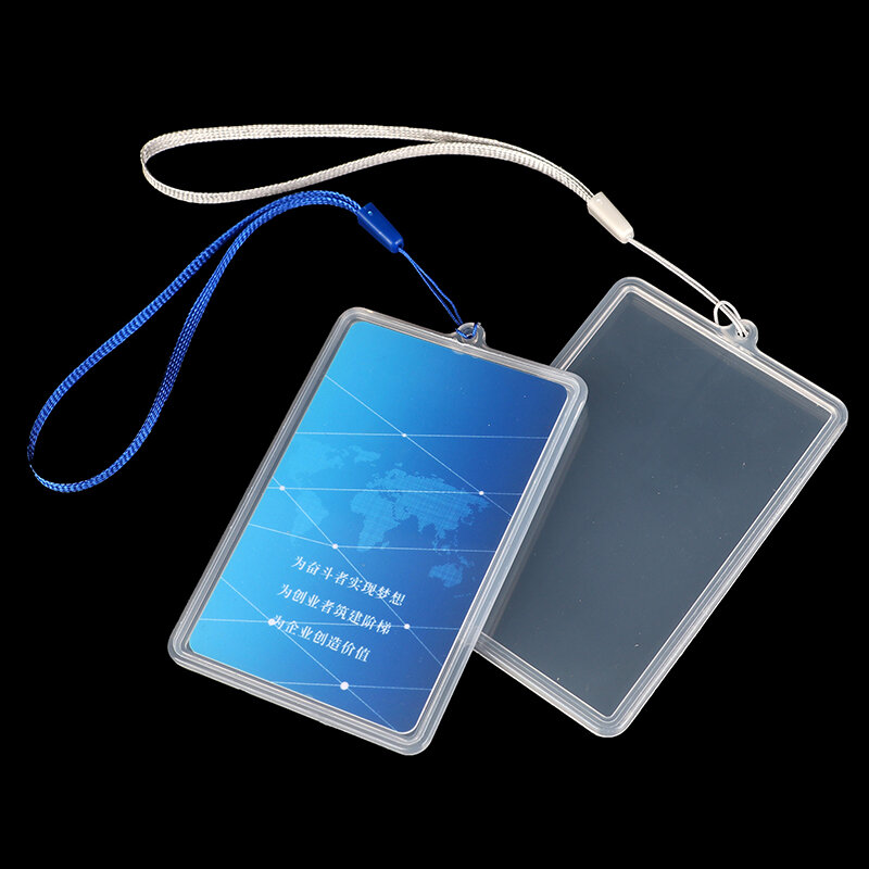 Transparante Flip Case Cover Id-Kaarthouder Met Lanyard Naamplaatje Studentenbuskaart Creditcard Werknemer Toegang Kaarthouder