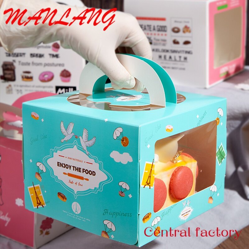 Custom Wholesale Size Logo Bruiloft Food Box Verpakking Clear Met Windows Cake Board Verjaardagstaart Box