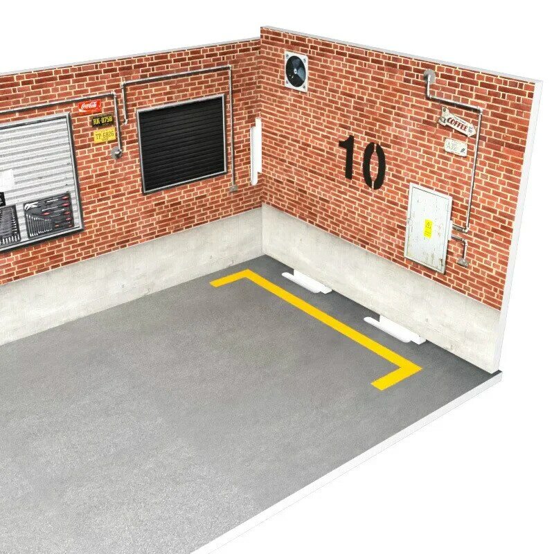Parking scena garaż tło ściana dla 1/32 symulacja aluminiowy model samochodu model samochodu płyta pcv