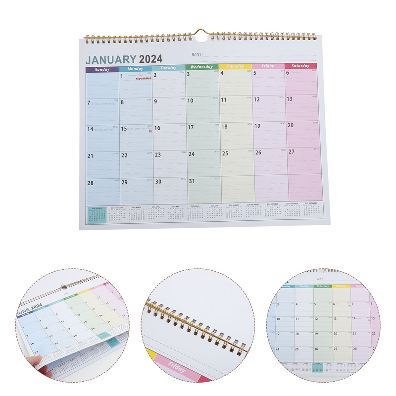 Настенный календарь 2024, календари, отметить подвесной Настольный календарь для дома, ежегодный, бумажный, офисный