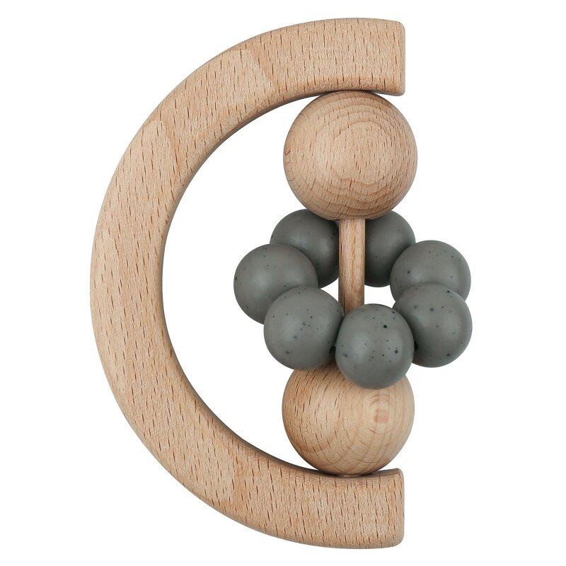 Wooden Rattle Teether Baby Hand Shake Orff Percussion Instrument Music Toy Infant Teething Pain Release Toy G99C