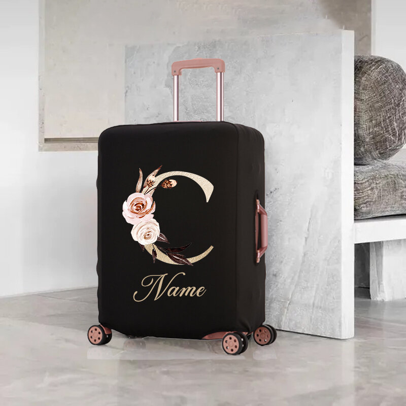 Funda de equipaje con nombre personalizado para maleta de 18 a 32 pulgadas, bolsas antipolvo elásticas más gruesas, accesorios de viaje, funda protectora de equipaje