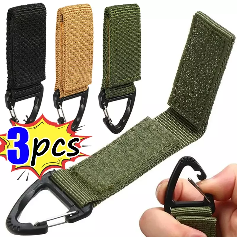Outdoor Camping Carabiner Nylon Molle Tactical Backpack Key Hook Webbing Buckle System Belt Buckle Hanging Climbing Accessory