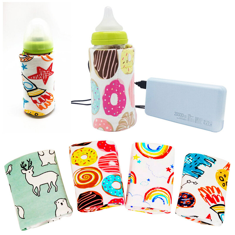 Calentador de agua y leche USB para cochecito de bebé, bolsa aislada para lactancia, accesorios para biberones