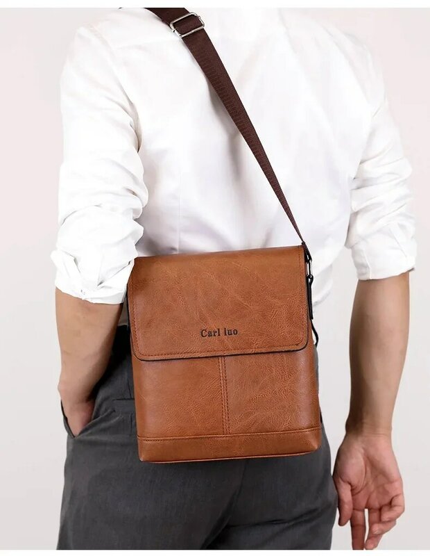 NIUCUNZH-Bolsa de couro para homens, bolsa mensageiro, bolsas de ombro, bolsa pequena para telefone, estilinete masculino, bolso lateral