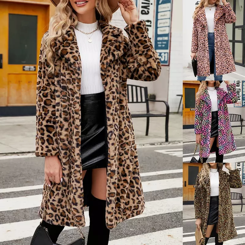 Модное повседневное пальто из искусственного меха с квадратным воротником, плюшевое длинное пальто, осенне-зимние пальто для женщин