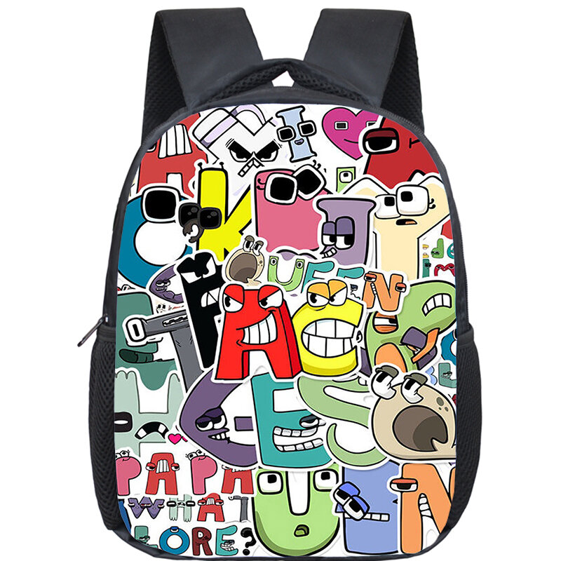 Funny Alphabet Lore Backpack for Kids Kindergarten Bookbag Letter School Bags Children Cartoon Rucksack Boys Girls Schoolbag
