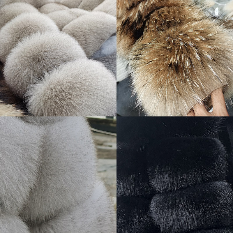 MAOMAOKONG 2023 giacca di pelliccia naturale invernale da donna vera pelliccia di volpe cappotto da donna di lusso in pelle pelosa cappotti vestiti femminili gilet di pelliccia