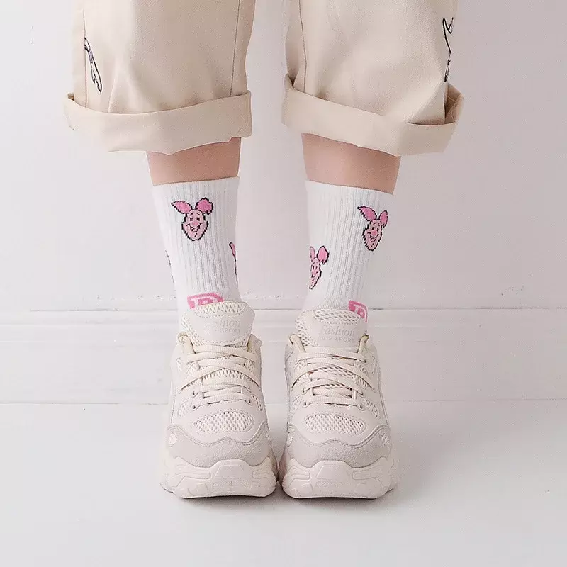 Lässige süße Frauen Scoks Cartoon Tier Mickey Ente Damen Socken Baumwolle glücklich lustige Straße Erwachsenen Mittel rohr Socke Disney