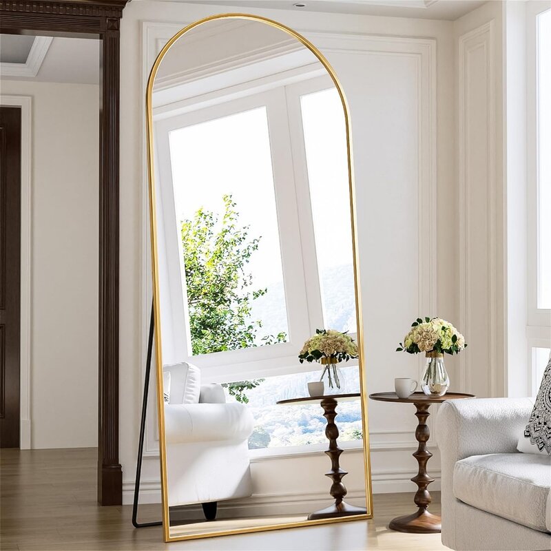 Antok Arched Full Length Mirror, 71"x26" Arched Floor Mirror, Glassless Mirror Full Length with Stand, Floor Mirror Freestanding