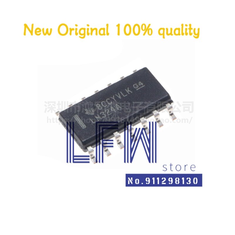 10 Buah/Lot LM324ADR LM324AD LM324A LM324 SOP14 Chipset 100% Baru & Asli Dalam Stok