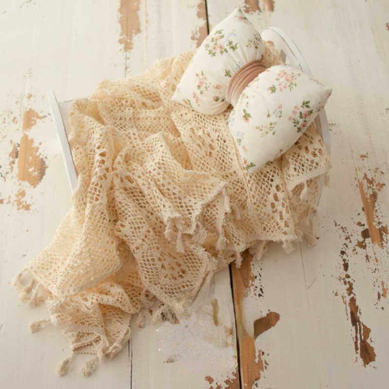 Acessórios recém-nascidos estúdio fotografia algodão fio borla cobertor oco tridimensional padrão das crianças cobertor de cama