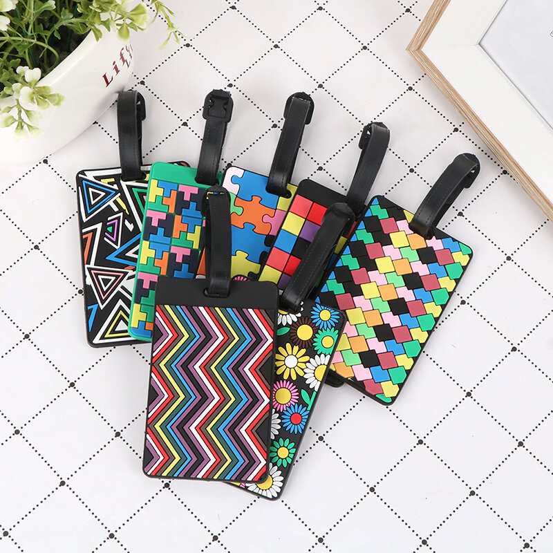 New Suitcase Color Pattern Luggage Tags Design ID Tag Luggage Label Address Holder Identifier Label Travel Accessories