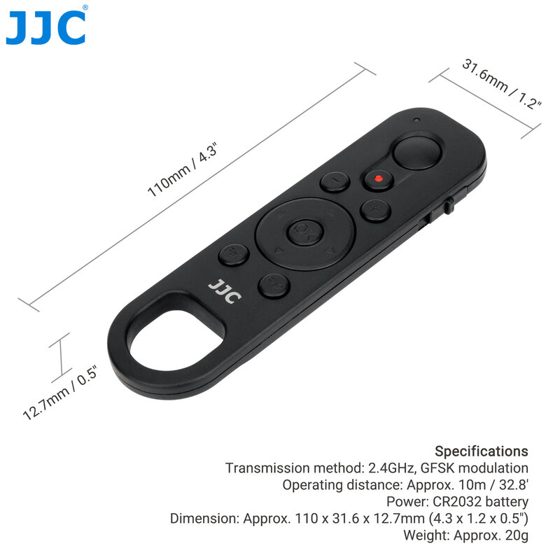 JJC Wireless Remote Control Commander for Nikon Z f, Z5, Z6II, Z7II, Z fc, Z50 COOLPIX P950 A1000 Replace ML-L7 Remote Control