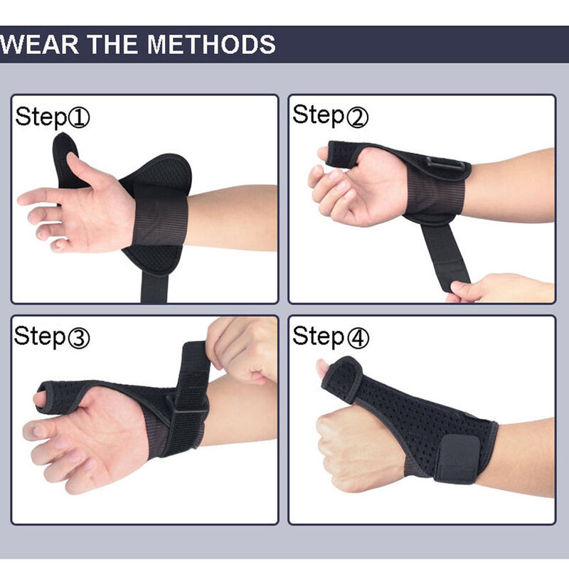 1pcs leve e respirável polegar e pulso estabilizador tala para polegar, dedo gatilho, alívio da dor, artrite, tendinite