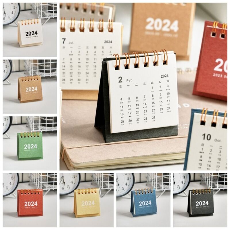Stehender Flip-Kalender 2024 Kalender Agenda Veranstalter Zeitplan Planer Desktop-Kalender Jahres agenda Tages plan