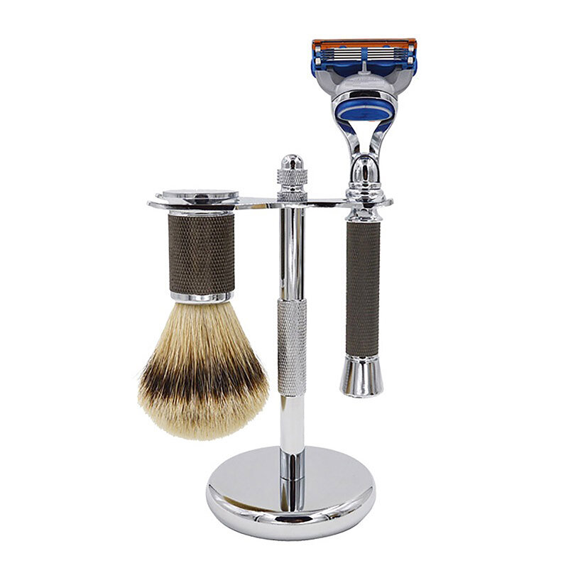 1pcs Men Razor Holder Stainless Steel Shaving Brush Stand High Quality Double Edge Safety Shaving Blades Brush Hanger Base Tool