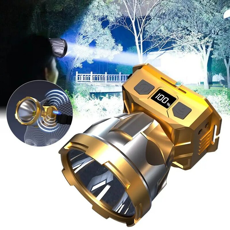 High Power LED Strong Light Headlights Explosion Bright Long-range Fishing Headlights Night Fishing Outdoor Rechargeable C7J5