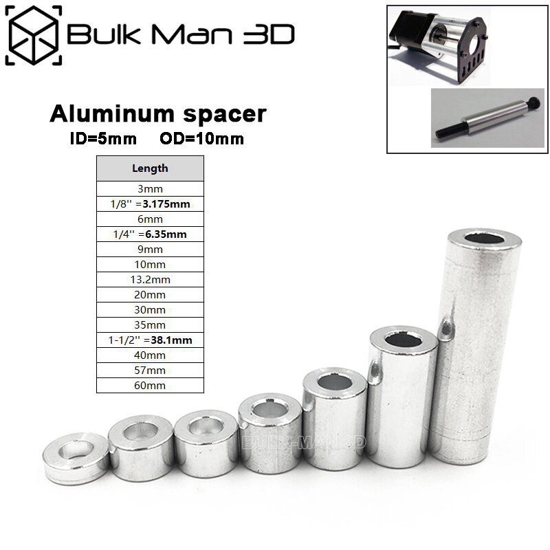 1-200pcs/Lot High Precision M5 Round Aluminum Spacer Different Length For Choice