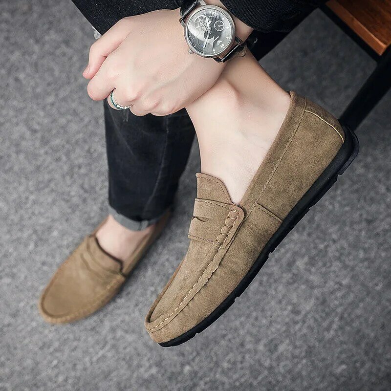 Brand Spring Summer Hot Sell Moccasins Men Loafers High Quality Genuine Leather Shoes Men Flats Lightweight Driving Shoes 2023