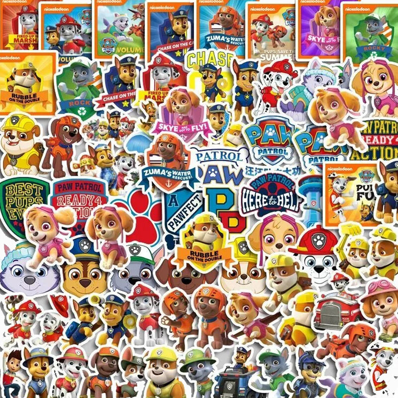 Cute Paw Patrol Decalques impermeáveis, Cool Anime Adesivos, Laptop Notebook Skateboard Graffiti Adesivo, Presente de brinquedo para criança, 20 pcs, 40 pcs, 80pcs