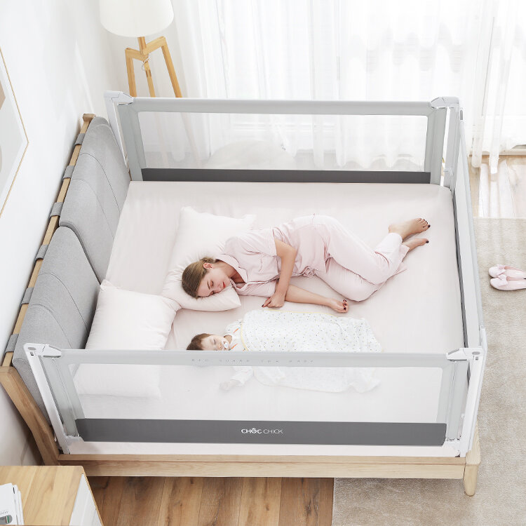 Chocchick Segurança Trilho de cama para bebês, Mobília de quarto infantil, ajustável, tecido Oxford