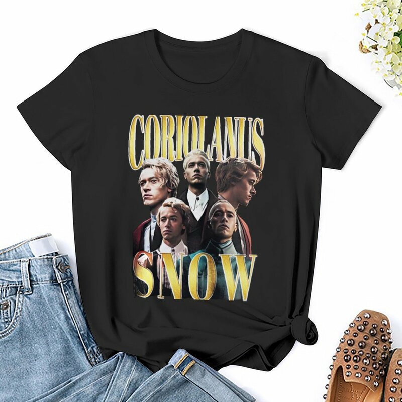 Coriolanus-Chemise de neige style Tom Blyth pour femme, t-shirt vintage, t-shirt surdimensionné, mode, grande taille, médicaments, vêtements