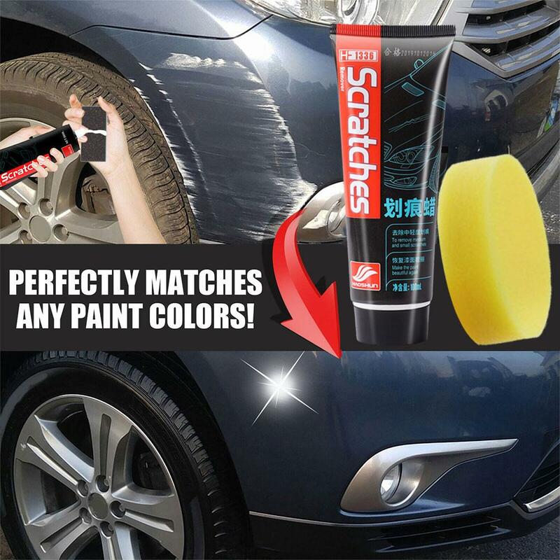 100ml Compound wax Car Scratches Repair Auto Paint Care Polishing Cream Paste Scratch Remover Repair Agent Gift Sponge for Free