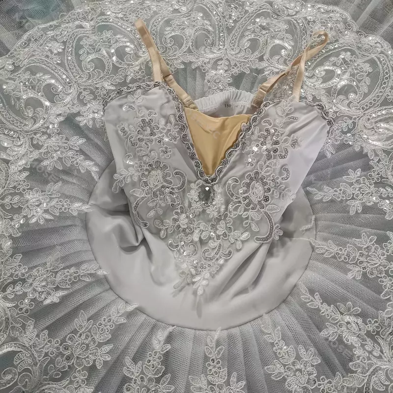 Falda de tutú de Ballet con tirantes para niños, disfraces de actuación de baile de Lago de cisne blanco, Ropa de baile de belleza