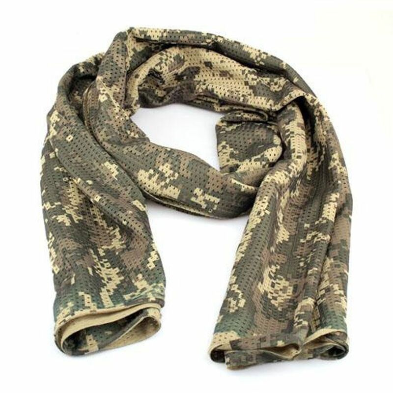 Outdoor Unisex Shawl Camping Muffler Breathable Mesh Print Scarf Scarf Wraps Scarves Veil