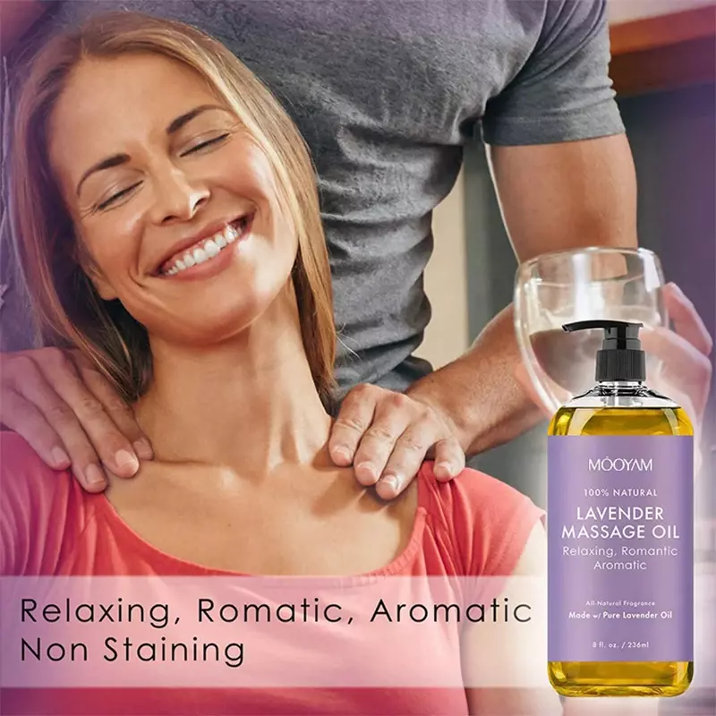Aceite de lavanda orgánico 100% puro para masaje corporal, anticelulitis relajante, aceite de incienso para masaje muscular dolorido