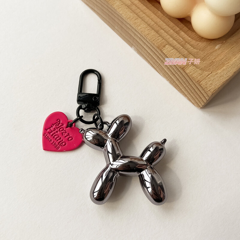Gantungan kunci anjing balon kartun gaya Ins lucu untuk wanita Y2k liontin tas hadiah Hari Valentine Aksesori dekorasi hadiah perhiasan