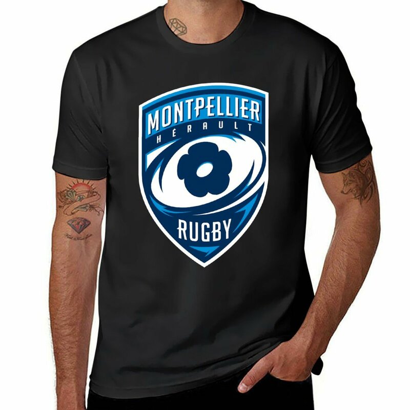 Montp ellier hérault Rugby T-Shirt.png T-Shirt für einen Jungen Tops Bluse ästhetische Kleidung Herren Workout Shirts