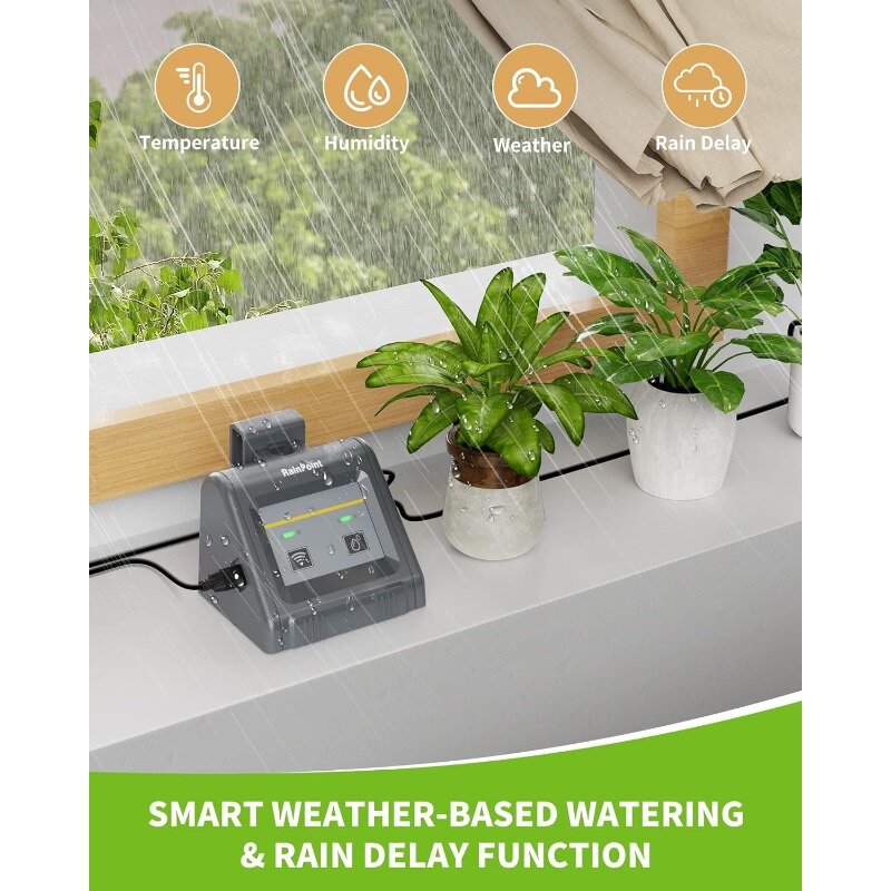 Control Auto/Manual/Delay Watering Mode via APP, Automatic Self-Watering Irrigation System with Pump