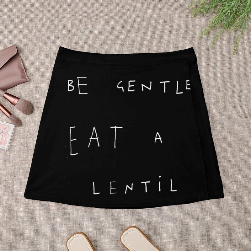 Jupe courte pour femme, mini jupe, Be gentle eat a lentilles