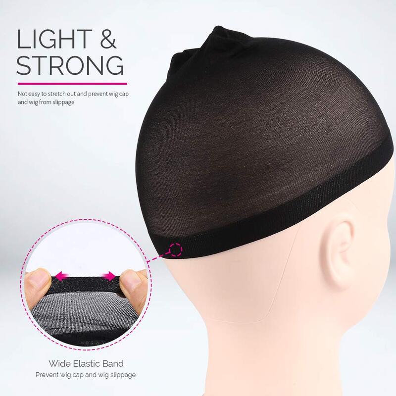 Stockings Wig Cap 4 pcs Mesh Net Wig Caps Weaving Hair Net for Wig Close And Fishnet Wig Caps For Women Black
