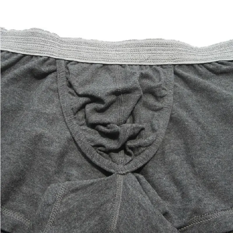 Boxer Seobean-cotone per uomo, intimo, pantaloncini da salotto, con pantaloni da casa foderati con borsa a U,