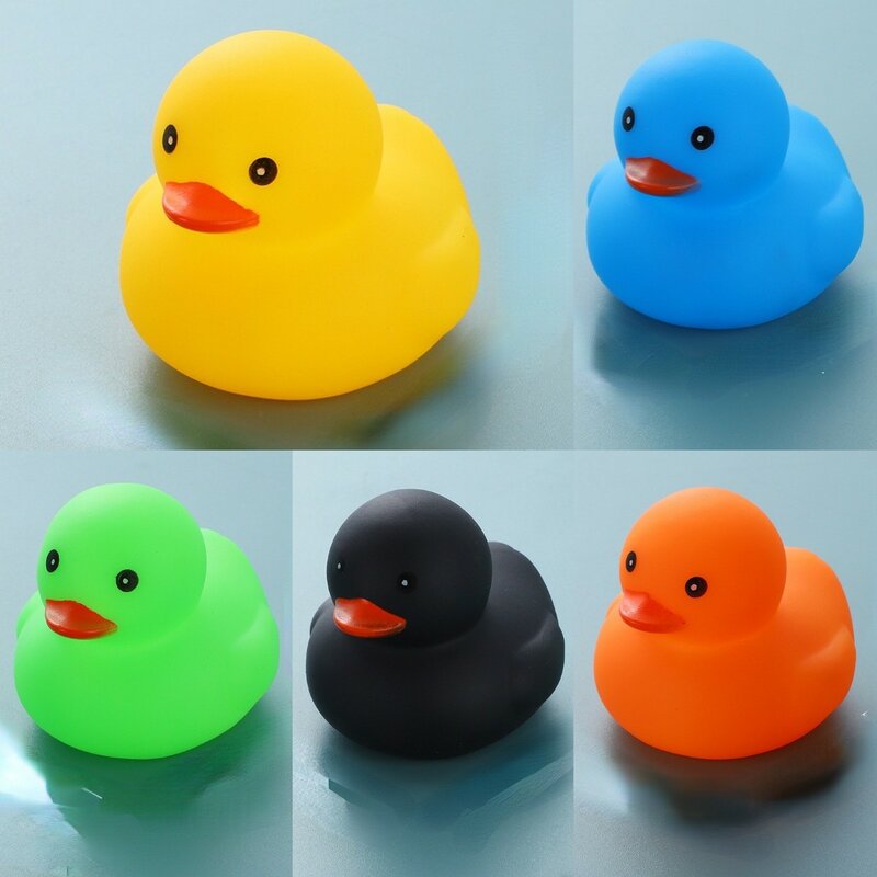 Baby Bath Toys Cute Little Yellow Duck Bath Toys Bathroom Bath Swimming Water Toys Soft Floating Rubber Duck Squeeze Sound Toys