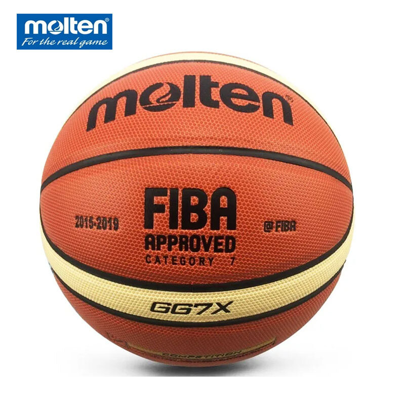 Molten Basketball GG7X bola basket anti selip, bola basket resmi kulit PU anti aus, bola basket untuk latihan dalam dan luar ruangan