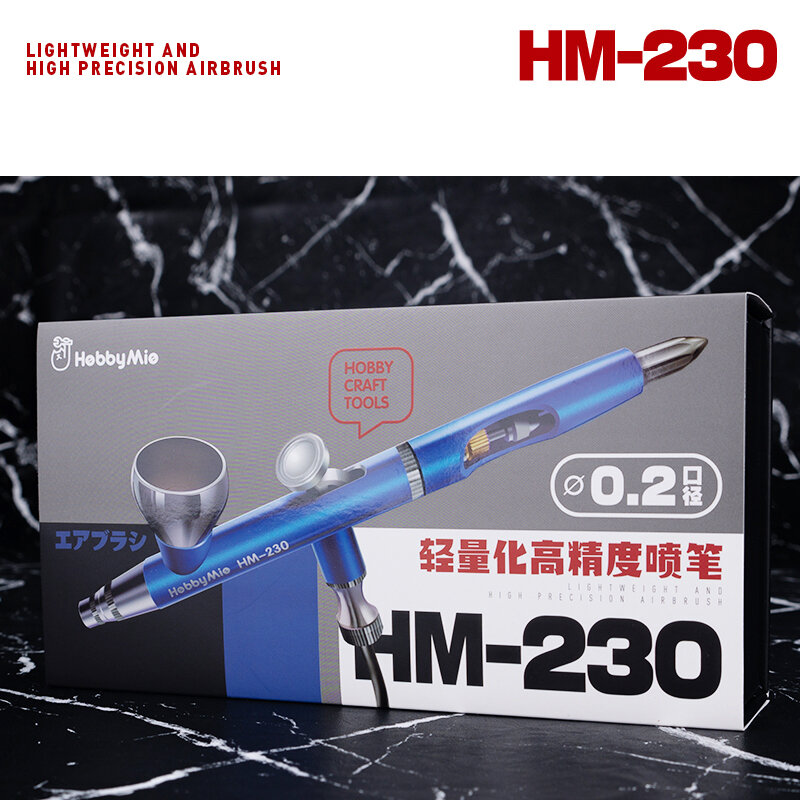 HM-230 Painted Airbrush Spray Pen Dual Action 0.2mm Scale Tank Model Kit Anime SciFi DIY Doll Coloring Paint Tool