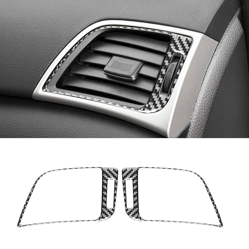 Salida de ventilación lateral para salpicadero de coche, accesorio decorativo de fibra de carbono, izquierda y derecha, para Nissan Sentra Sylphy 2016-2019
