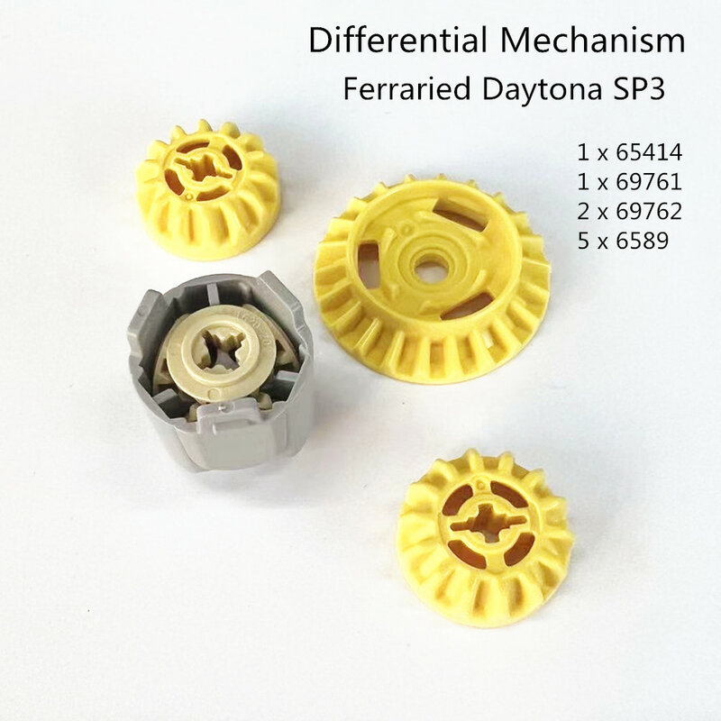 Mecanismo Diferencial GBC Toy para High-Tech MOC, Blocos de Construção Gear, Ferraried Daytona, SP3, 65414, 69761, 6589, 69762, 1 Set
