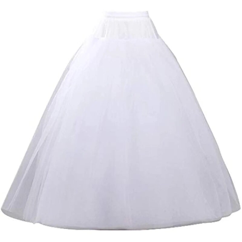 Petticoats for Women Hoopless Petticoat Crinoline Skirt 4 Layers Floor Length Ball Gown Slips for Wedding Dress