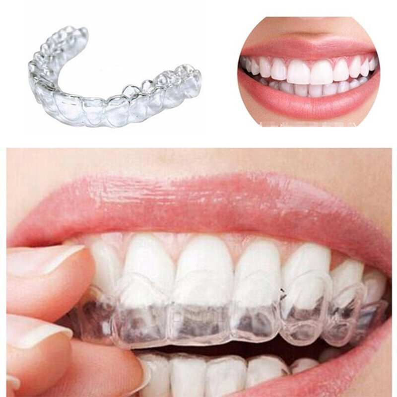 2/4pcs Silicone Orthodontic Braces Dental Teeth Whiten Braces Bleaching Molding Trays Custom Moldable Thermoform Teeth Corrector