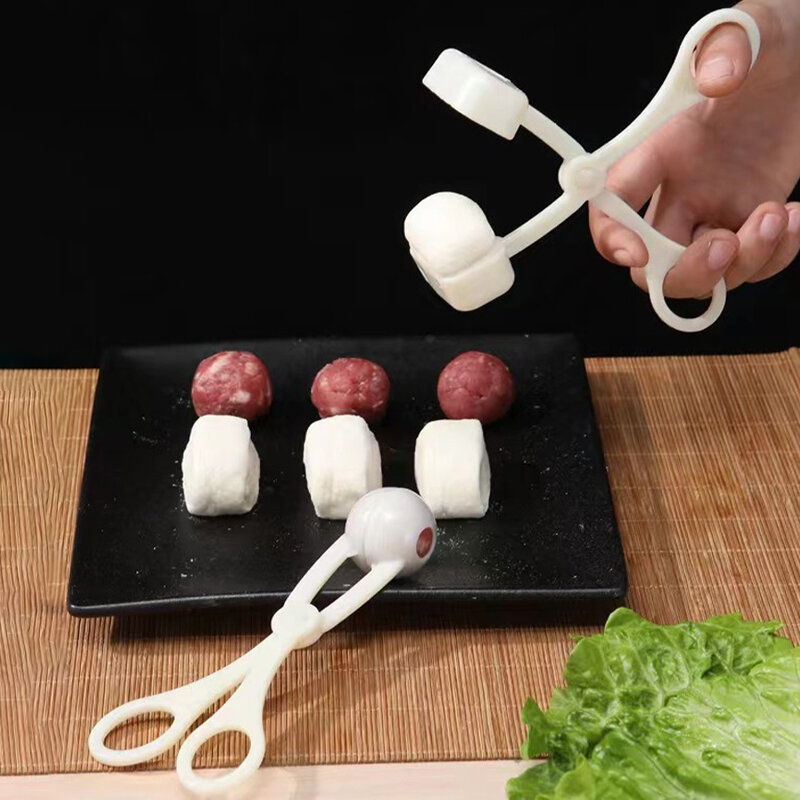 Pinza de plástico para hacer albóndigas, herramienta antiadherente para Hacer bolas de arroz, accesorios de cocina multifunción