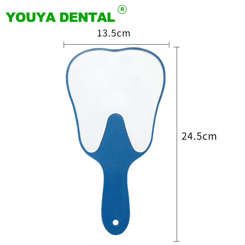 Espelho bucal de plástico para dentista, espelho bucal, dente em forma, espelho de maquiagem inquebrável, acessórios dentários, presente, 1pc